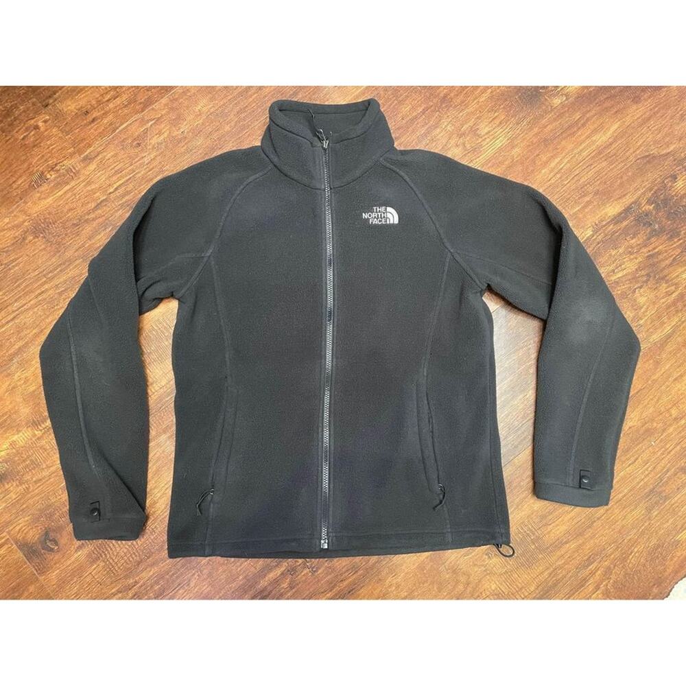The North Face Women's Full Zipper Fleece Jacket Size Medium Black w/ pockets